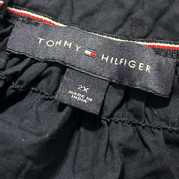 Tommy Hilfiger Navy Embroidered Peasant Boho Top XL NWOT 2X - Picture 3 of 7